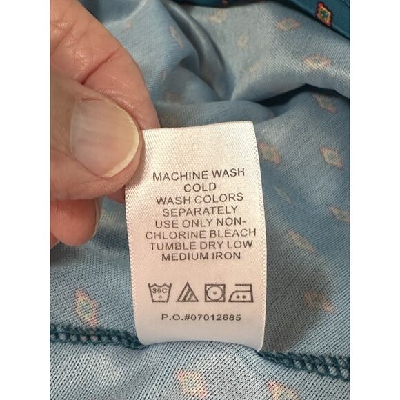 Only Necessities 18/20 Blue Zip Up Floral Paisley House Dress Muu Muu. - Picture 15 of 16